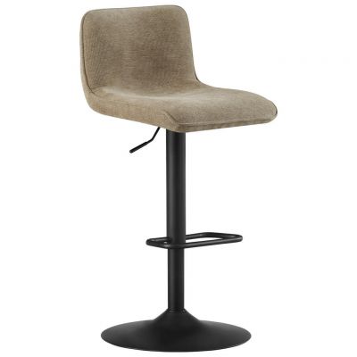 Scaun De Bar din metal, textil, negru, taupe