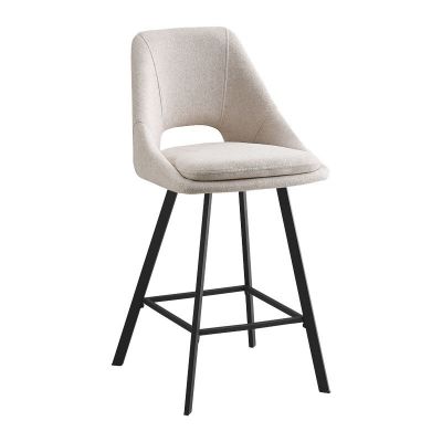 Scaun de bar Initiate, crem/negru, 48x56x98 cm