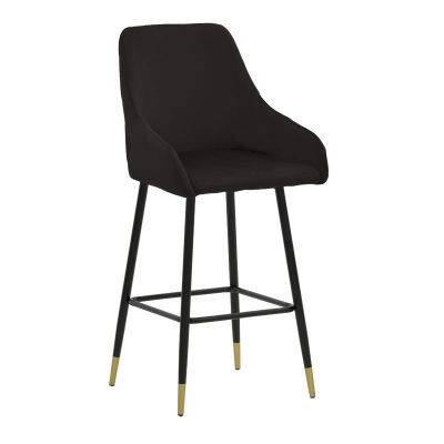 Scaun de bar Model Lithe, Auriu/Negru, 47x44x98 cm