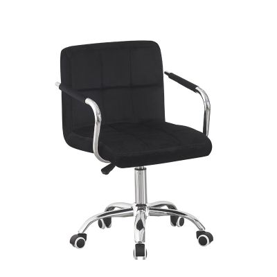 Scaun de birou/conferinta, tapiterie catifea, inaltime 78-90 cm, roti pivotante, maxim 120 kg, negru