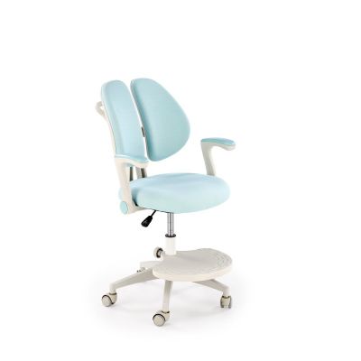 Scaun de birou pentru copii, 88-100 cm, baza stelata, suport picioare, blocare, balansare, maxim 70 kg, albastru