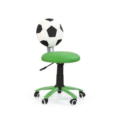 Scaun de birou pentru copii, tematica Fotbal, inaltime reglabila 75-85 cm, baza metal, maxim 80 kg, verde