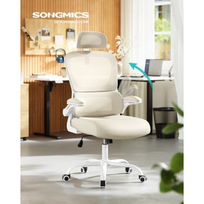 Scaun de birou Songmics Bej 64.5x71.5x121.5 cm