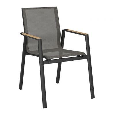 Scaun De Stivuit in lemn, metal, textil antracit, culoare natur, negru