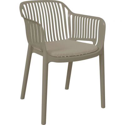 Scaun De Stivuit in plastic, textil bej