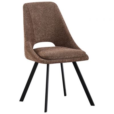 Scaun din lemn, metal, textil, maro