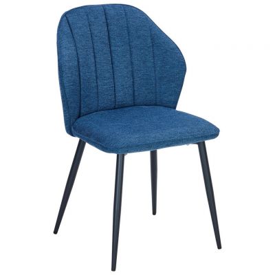 Scaun din metal, textil, albastru regal
