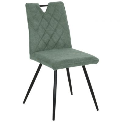 Scaun din metal, textil, verde, negru