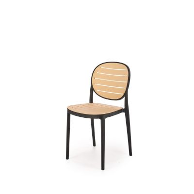 Scaun dining/bucatarie, polipropilena, clasic, 42x51x83x46 cm, maro si negru