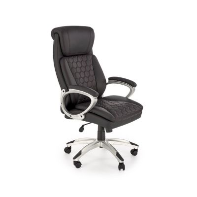 Scaun directorial Halmar Thomas, inaltime reglabila 115-122 cm, tapiterie piele, functie de balansare, negru