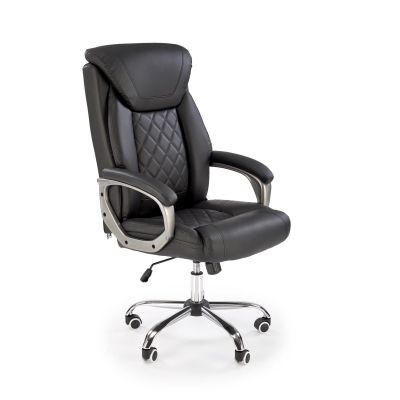 Scaun directorial matlasat, reglare inaltime 113-120 cm, metalic, mecanism blocare si balansare, piele eco, negru