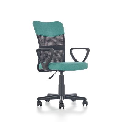 Scaun ergonomic pentru copii, inaltime reglabila 81-91 cm, functie de blocare, baza PP, textil/mesh, verde/negru