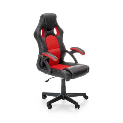 Scaun gaming Berkel, reglare inaltime 108-117 cm, mecanism balansare, latime 62 cm, piele eco, negru/rosu