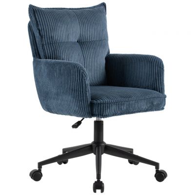 Scaun Rotativ, catifea raiată, albastru, negru