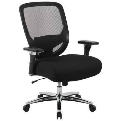 Scaun Rotativ, plasă tensionată, negru, culoare crom