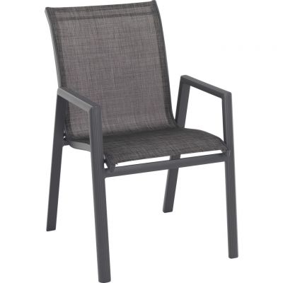 Scaun Stivuibil in metal, textil antracit, gri închis