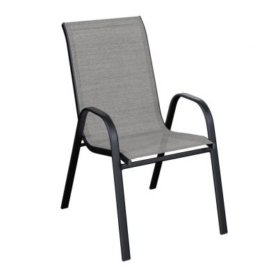 Scaun Stivuibil in metal, textil antracit, gri