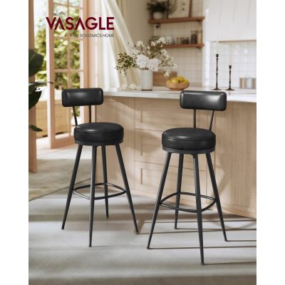 Set 2 scaune de bar Vasagle Negru 56x56x101.5 cm