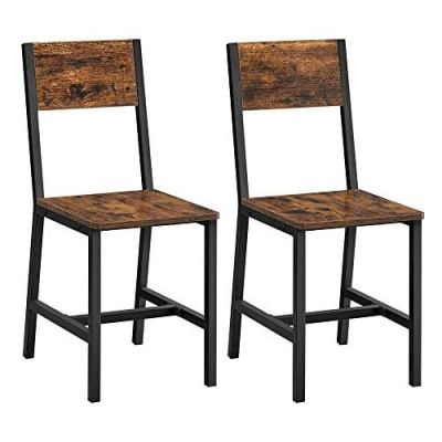 Set 2 scaune Model Norman, Negru/Maro, 50x36x87.6 cm